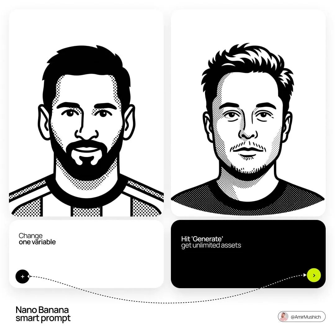 A minimalist, black-and-white flat vector illustration portrait of [NAME],…