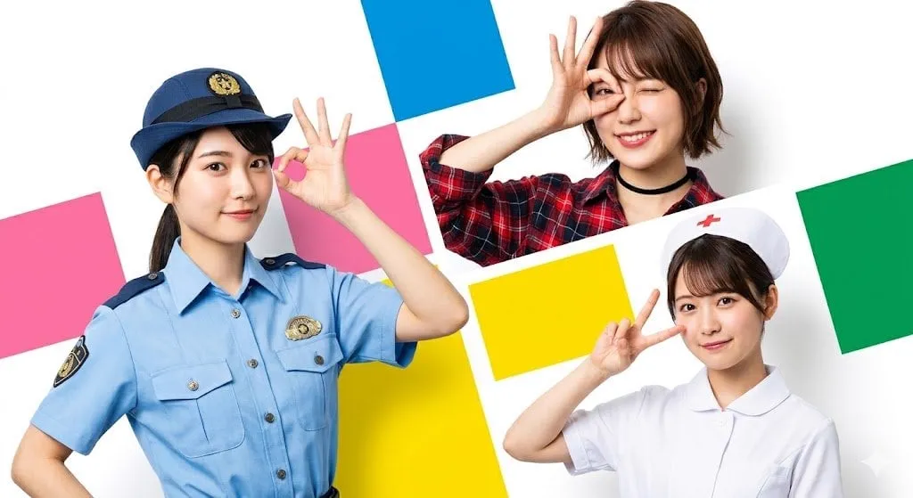 High-resolution Japanese commercial advertisement style photo, three young…