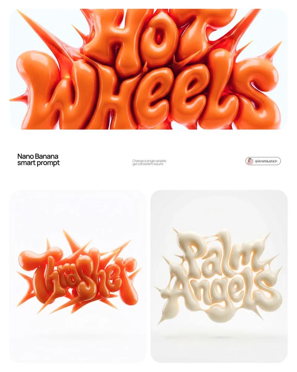 [BRAND NAME] | [COLOR] Act as a 3D Type Designer and CGI Artist working at the…