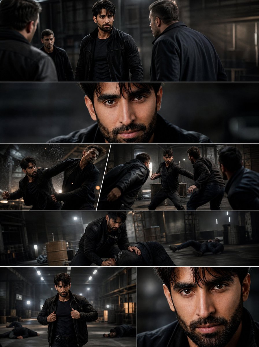 Cinematic Warehouse Fight Storyboard