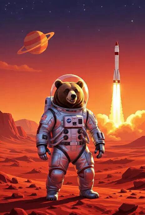 Grizzly Bear Spacesuit on Mars
