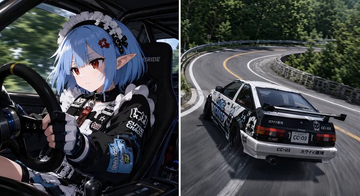 Synchronized Split-Screen Racing Video