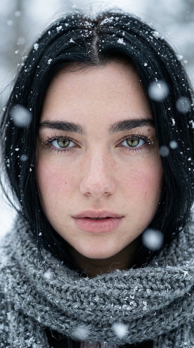 Ultra-Photorealistic Winter Portrait Macro Focus