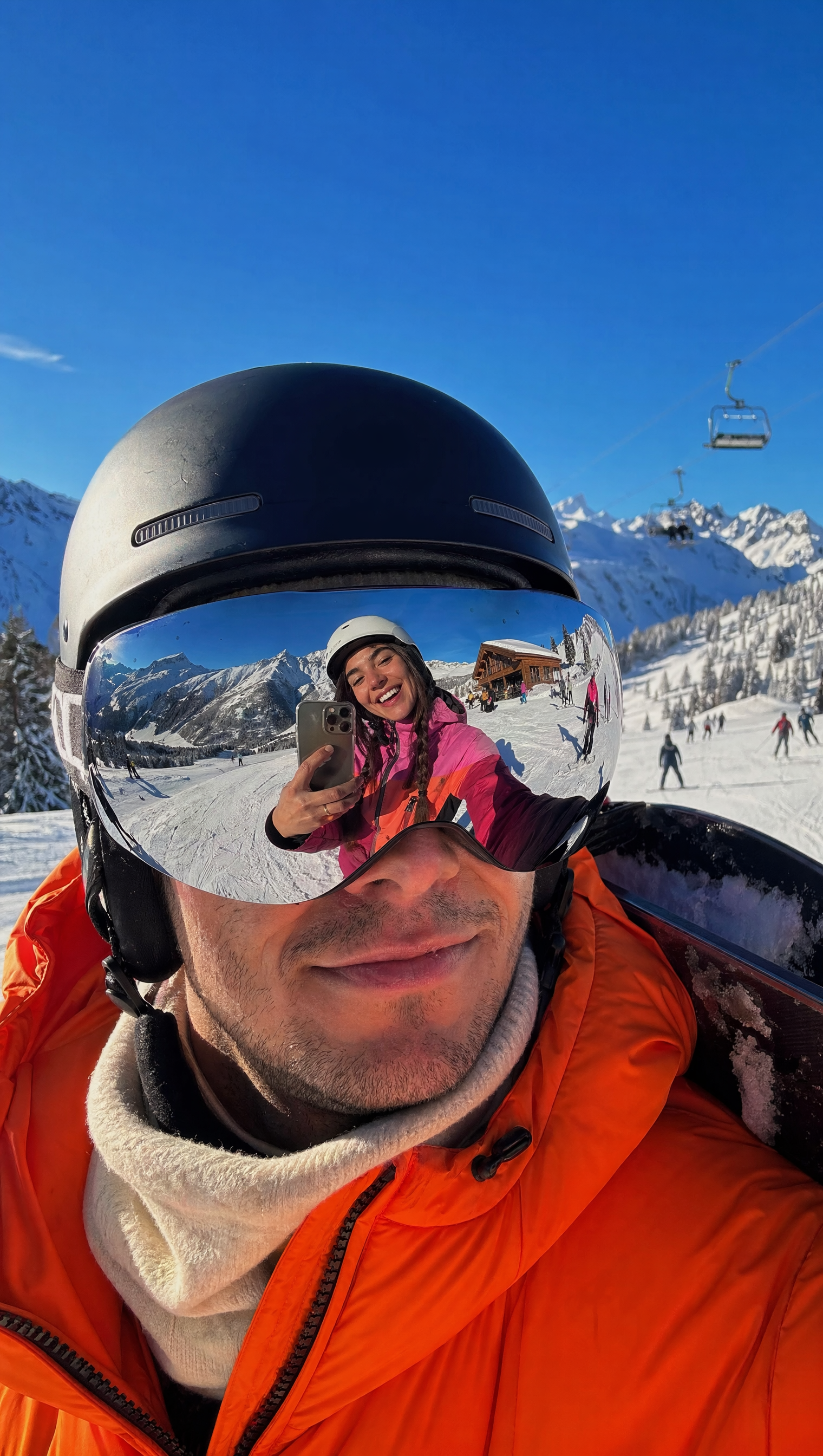 Contemporary commercial lifestyle photograph, luxury snow-sports campaign...